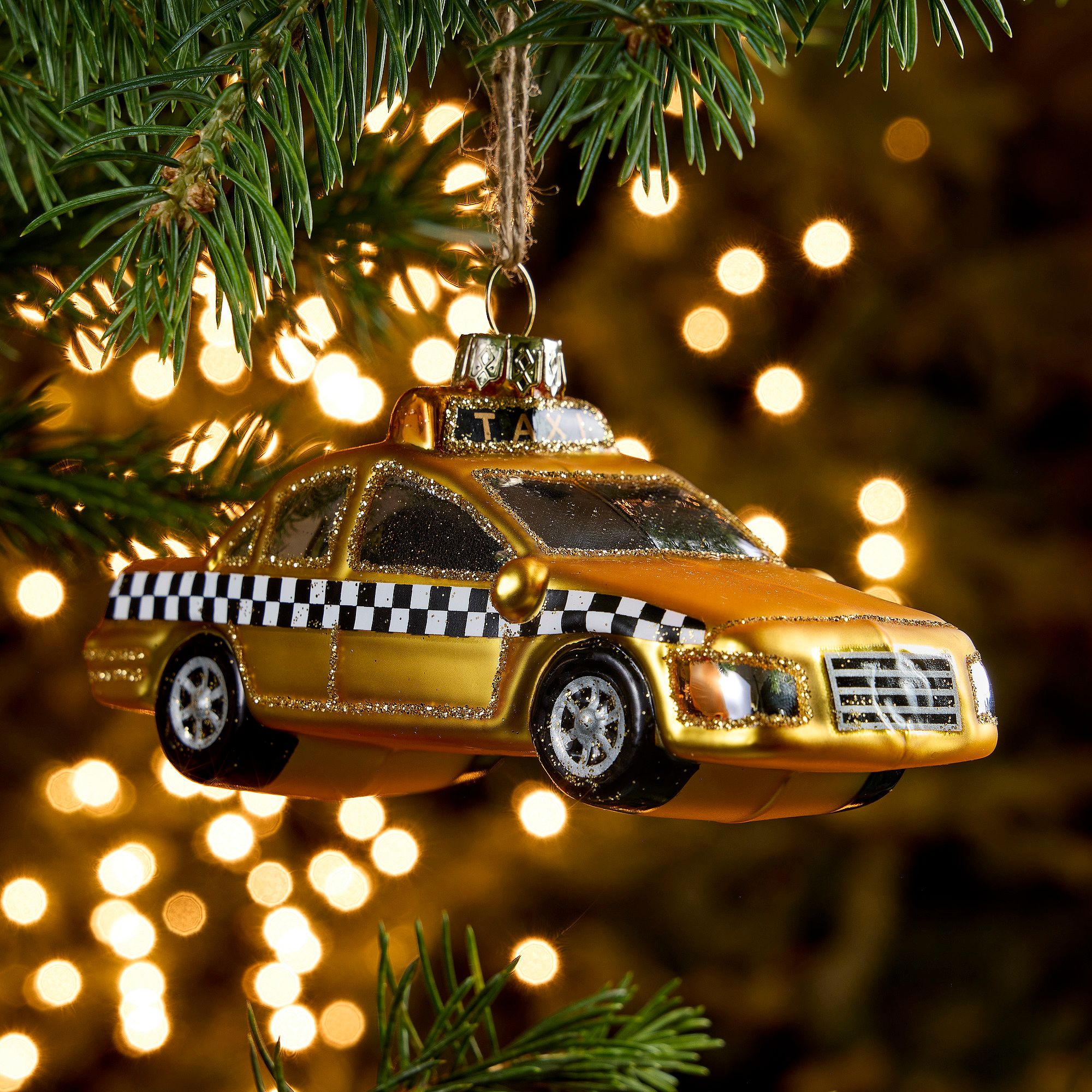 Glass Taxi Ornament | West Elm