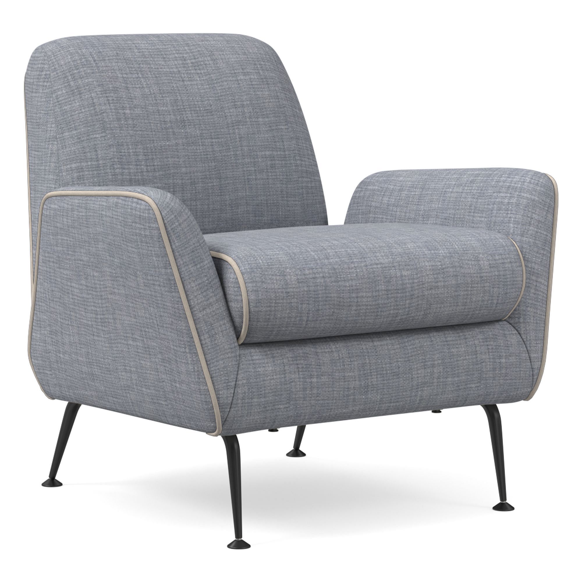 Kip Flare Arm Chair With Contrast Piping | West Elm