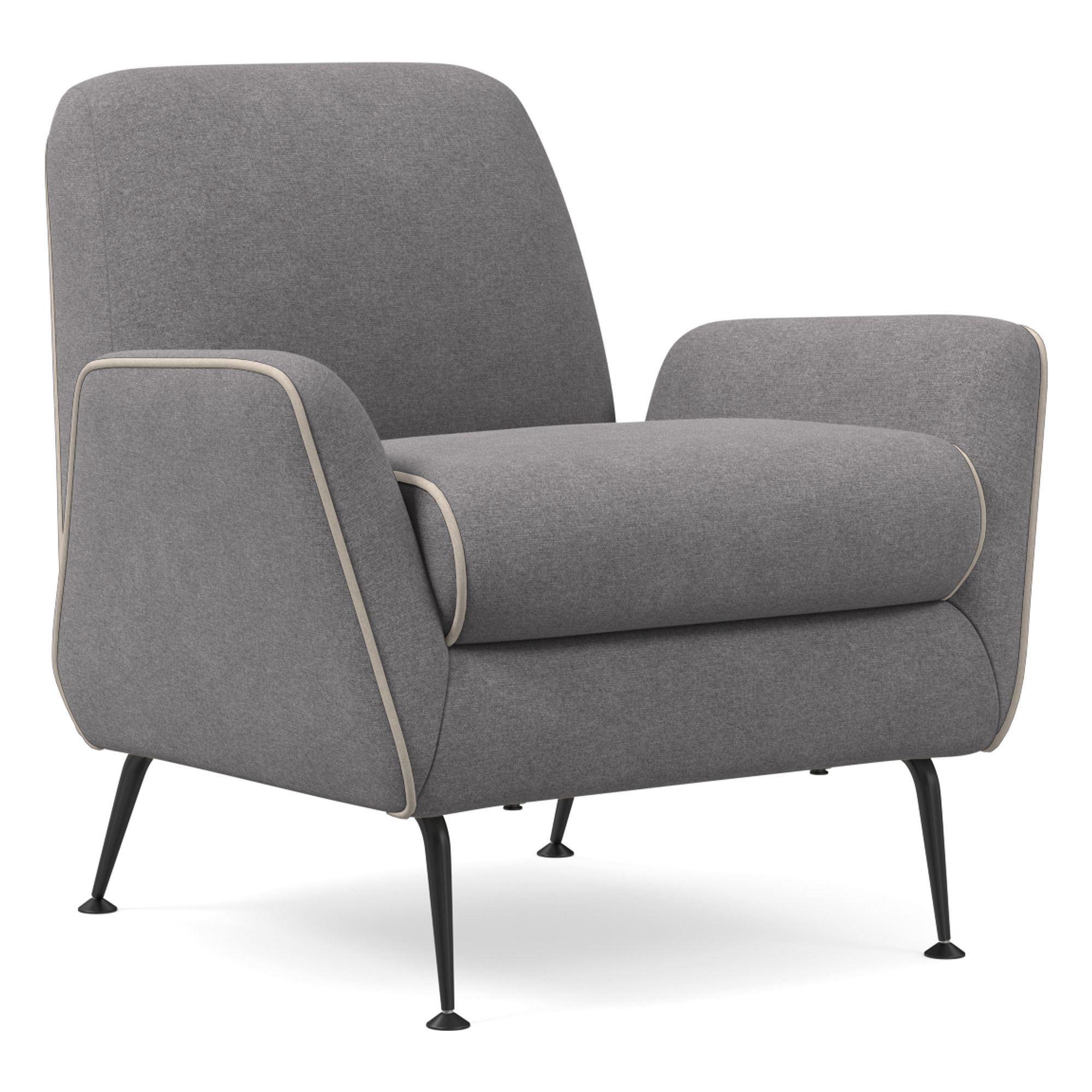 Kip Flare Arm Chair With Contrast Piping | West Elm