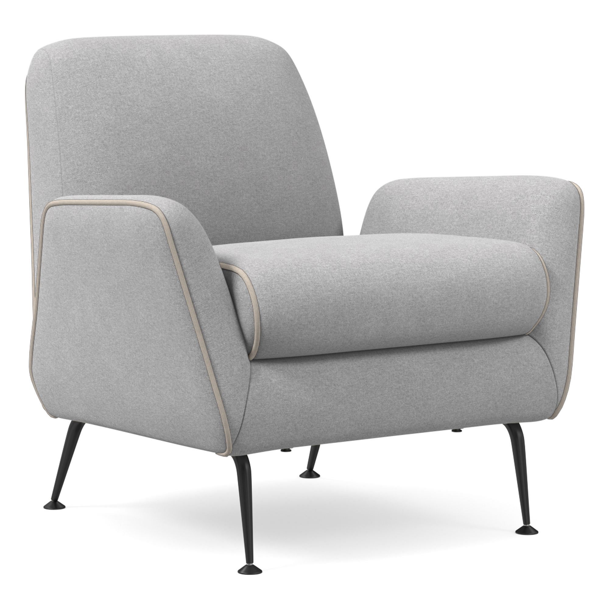 Kip Flare Arm Chair With Contrast Piping | West Elm