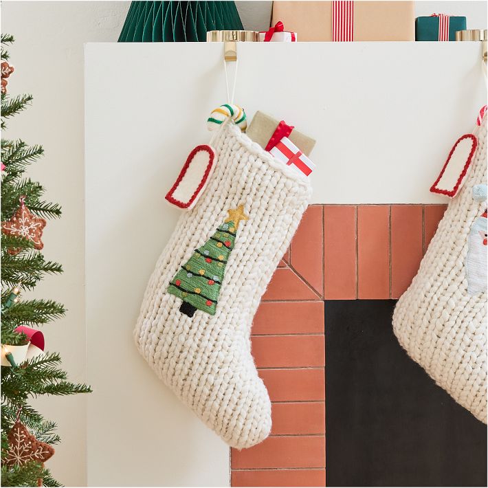 Chunky Knit Sweater Stocking - Christmas Tree