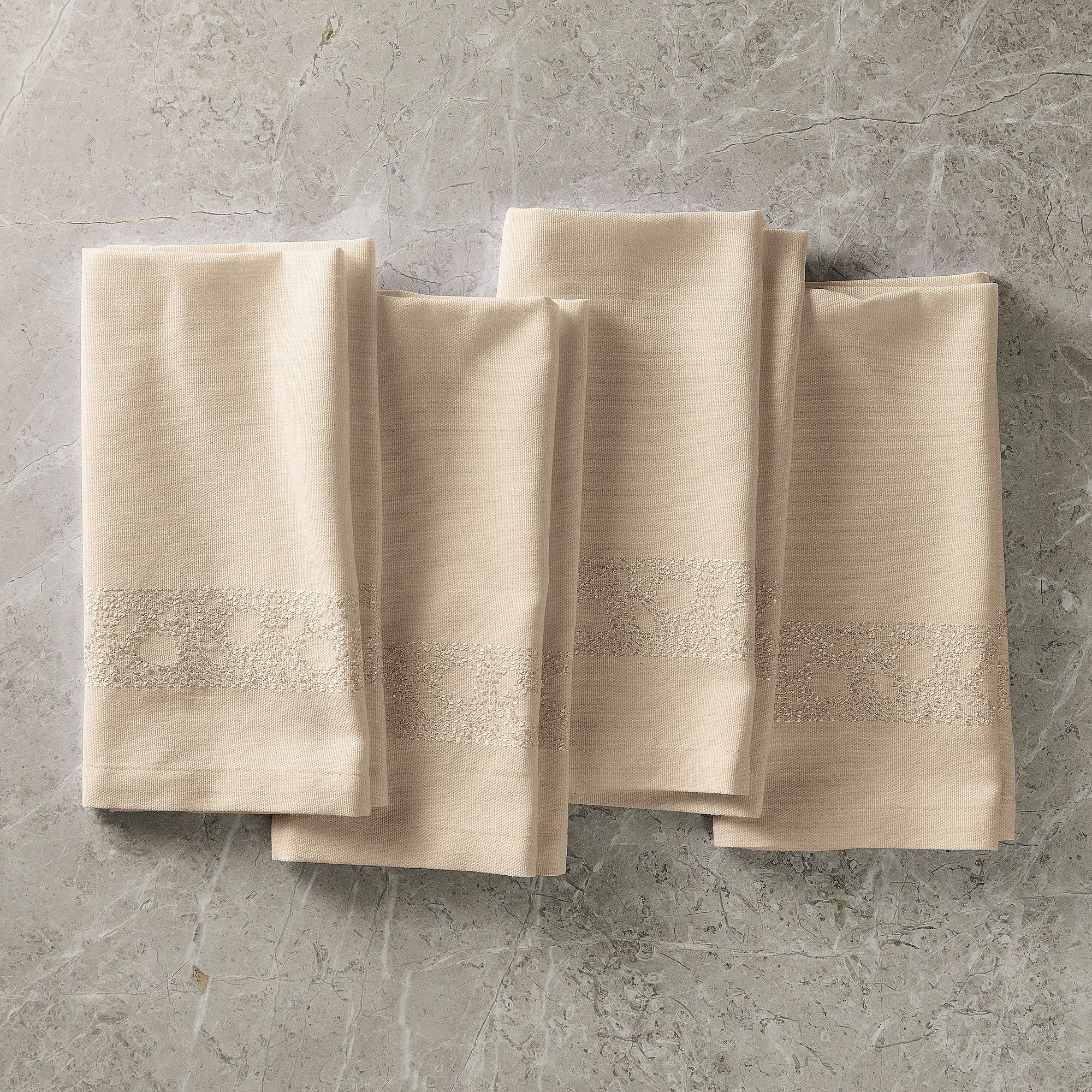 Embroidered Snowfall Cotton Napkin Sets | West Elm