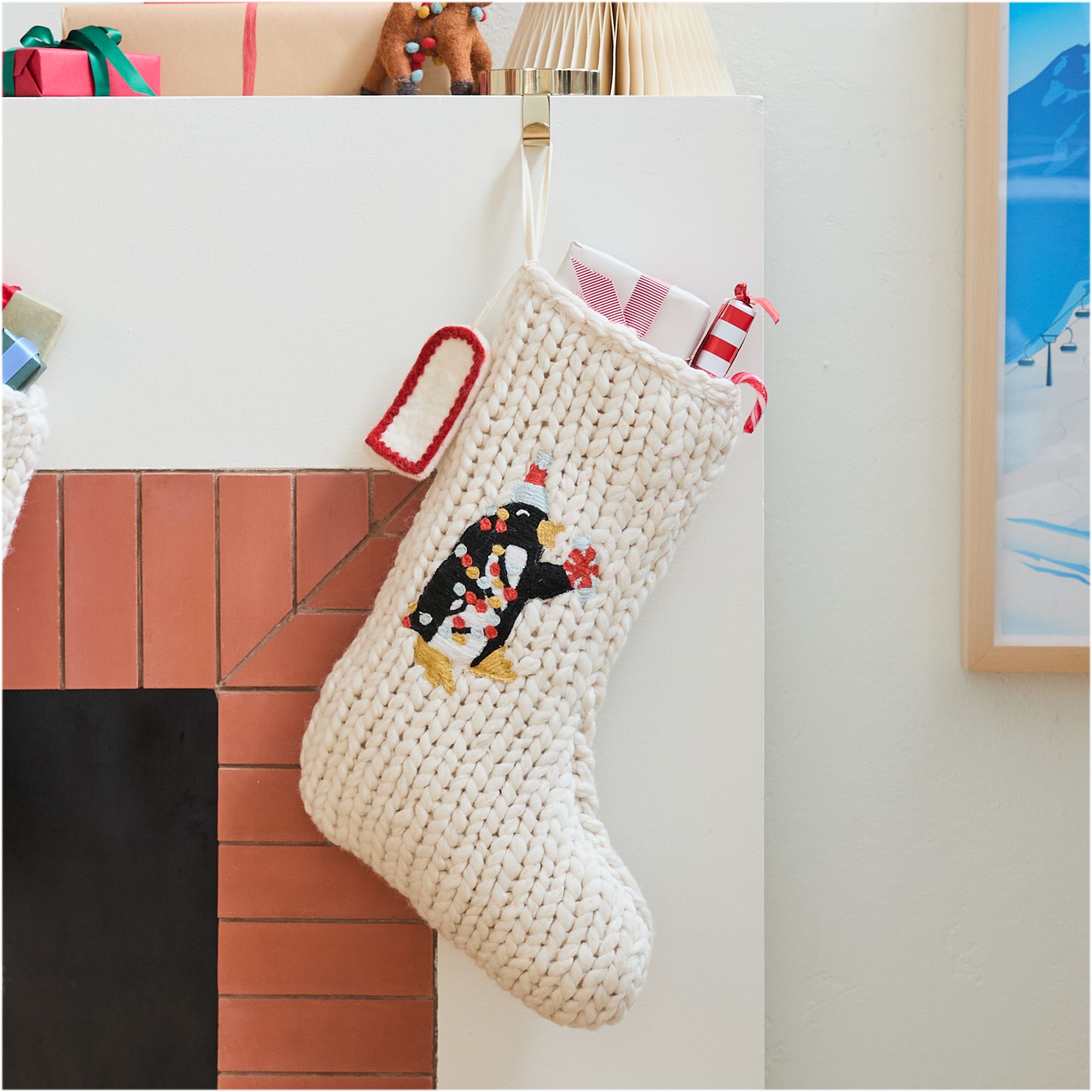 Chunky Knit Sweater Stocking - Penguin | West Elm