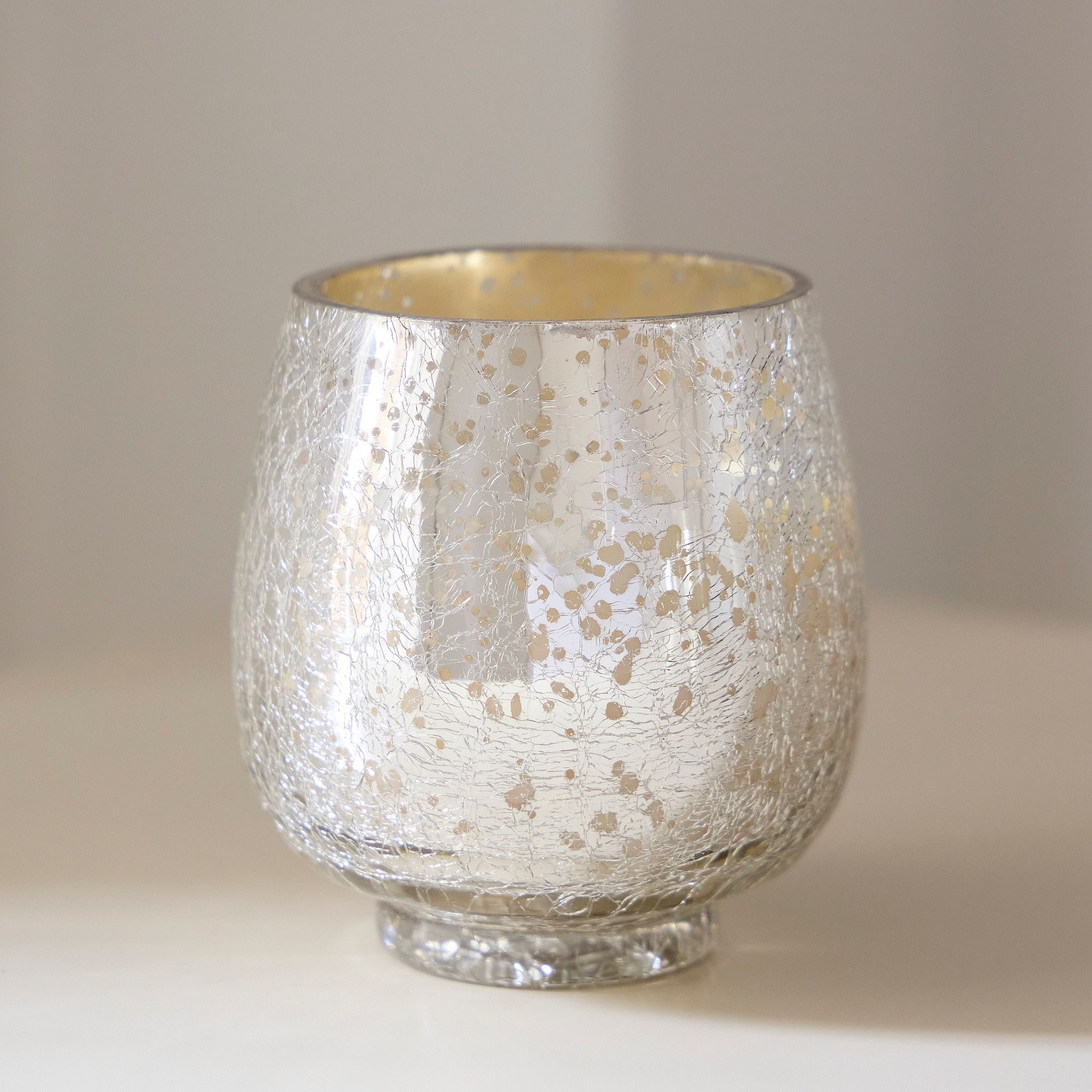 Silver Crackle Glass Candles - Balsam and Cedar | West Elm