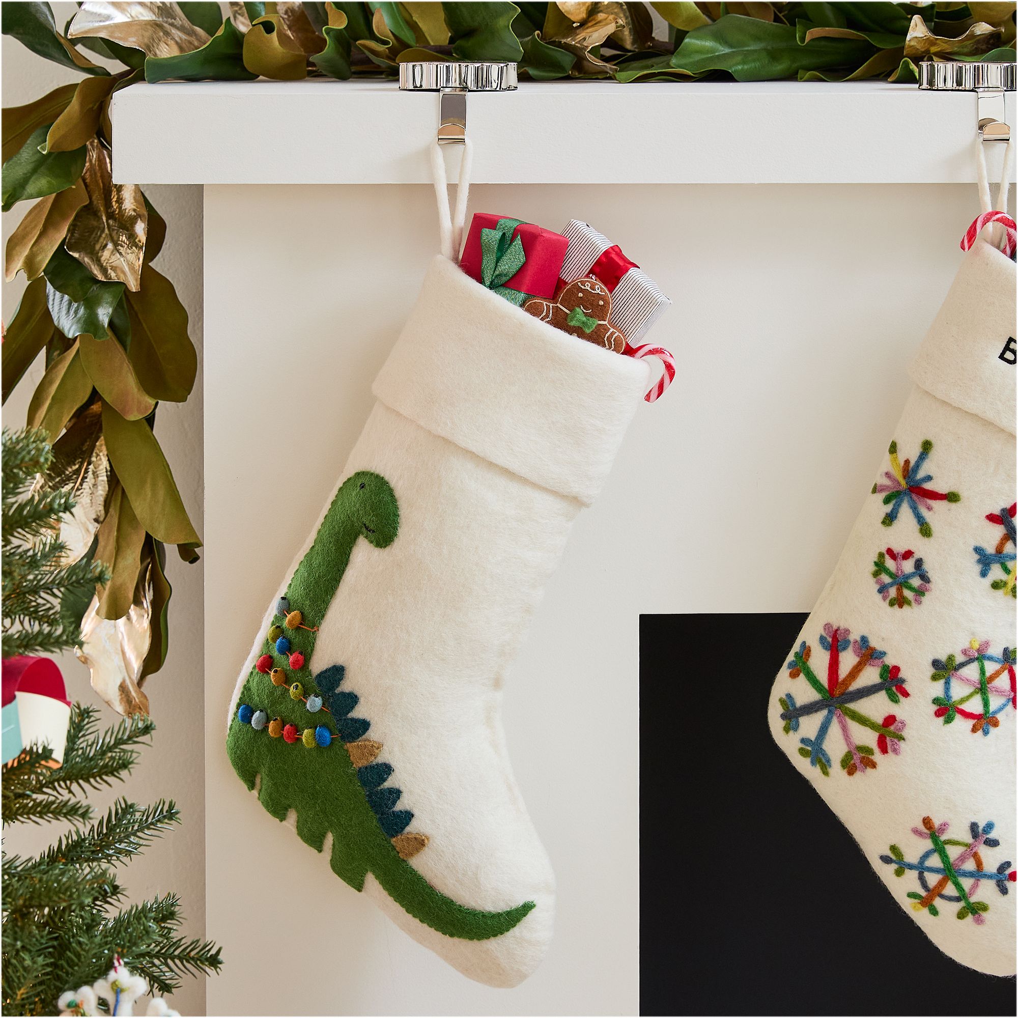 Felt Dinosaur Stocking | West Elm