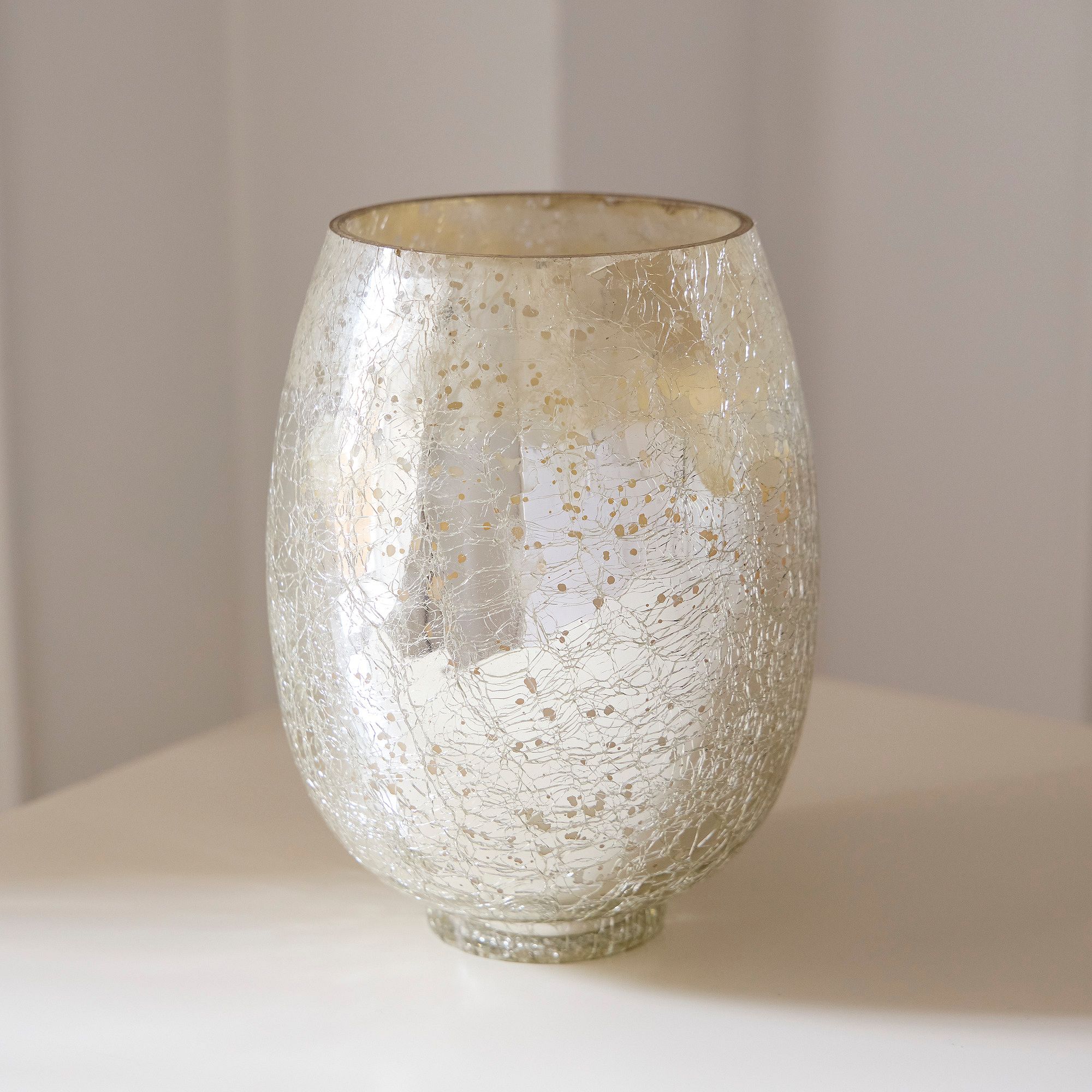 Silver Crackle Glass Candles - Balsam and Cedar | West Elm