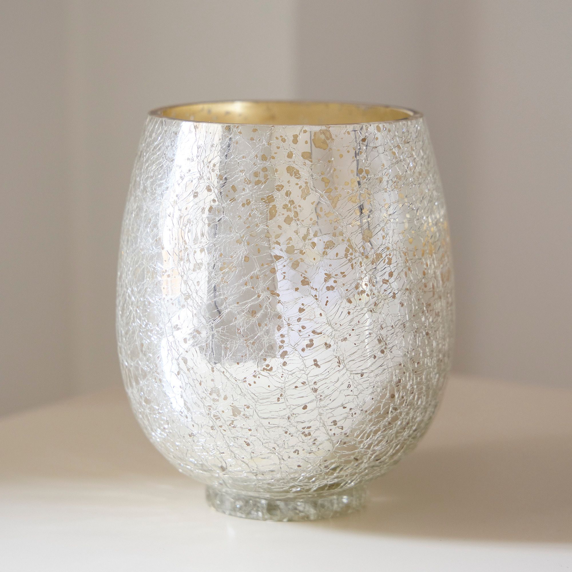 Silver Crackle Glass Candles - Balsam and Cedar | West Elm