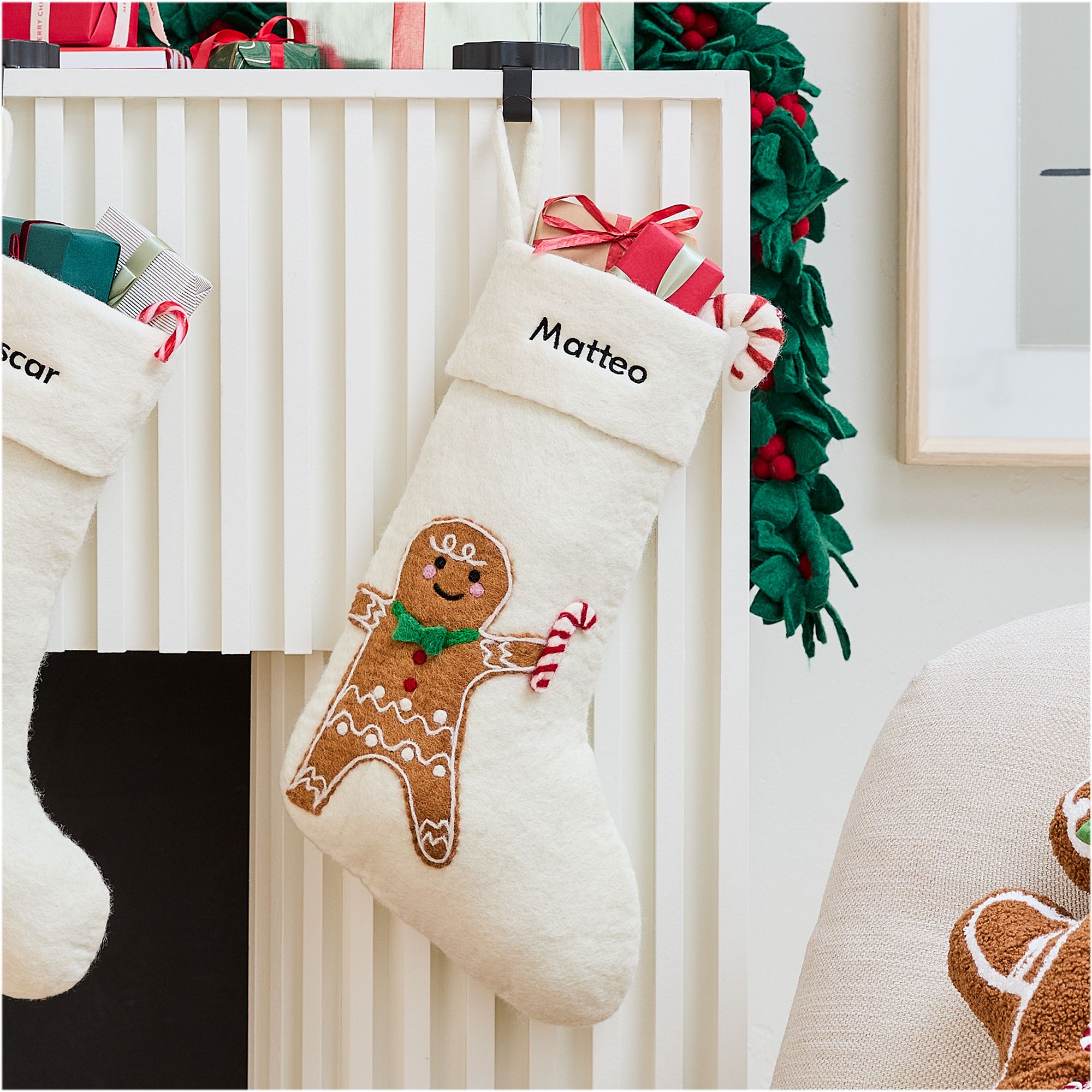 Gingerbread People Felt Stockings | West Elm