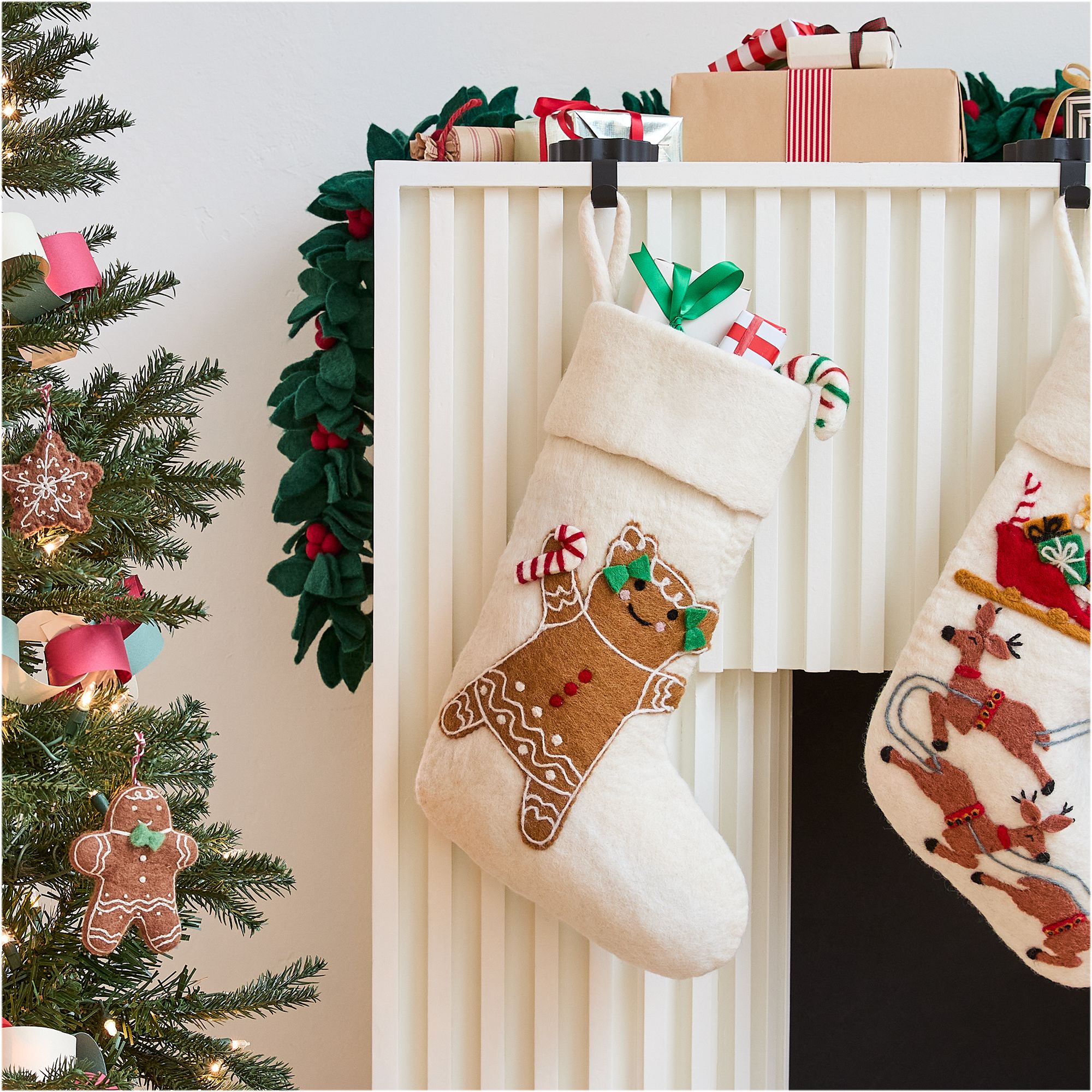 Gingerbread People Felt Stockings | West Elm