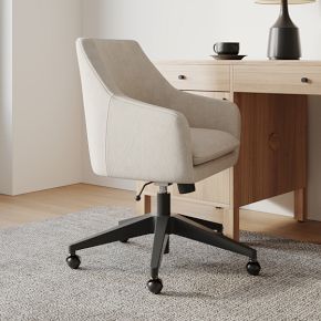 We Helvetica Collection Dark Bronze Office Chair Twill Gray Frost Gray West Elm