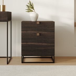 Carved Mango Wood Filing Cabinet | Modern Living Room Furniture | West Elm