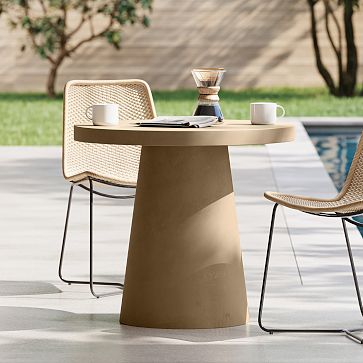 Textured Concrete Outdoor Pedestal Bistro Table 32 West Elm