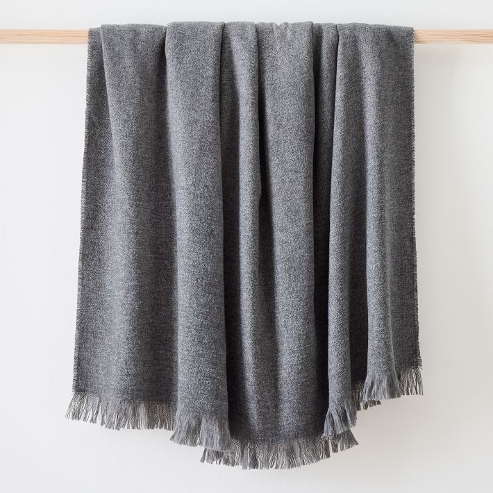 West Elm Home Grey popular Wool Throw Blanket OS