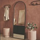 Metal Frame Arched Floor Mirror