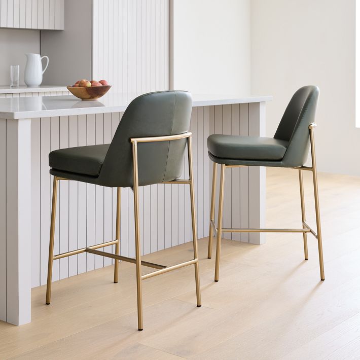 Jack Metal Frame Leather Bar Counter Stools