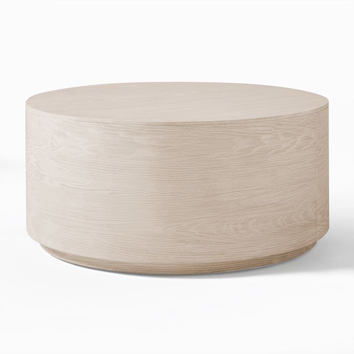 Volume Round Drum Coffee Table - Wood | Modern Living Room Furniture | West  Elm