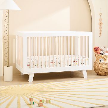 Hudson 3 in 1 Convertible Crib with Toddler Bed Conversion Kit Washed Natural West Elm