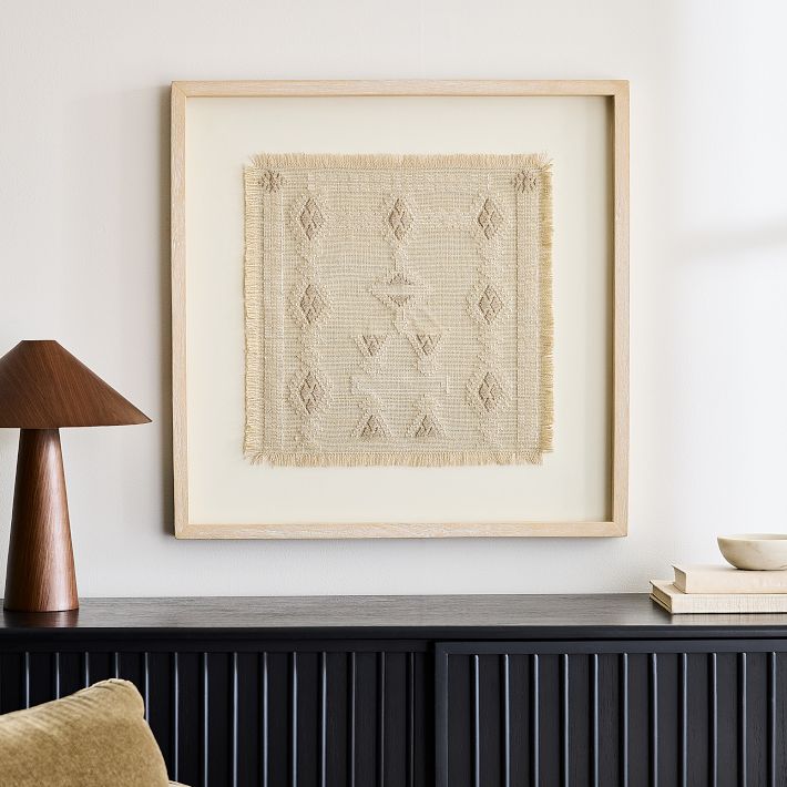 Framed Neutral Textile Wall Art