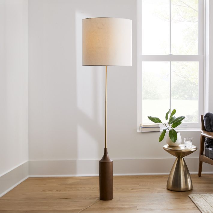 Hudson Wood Base Floor Lamp (68&quot;)