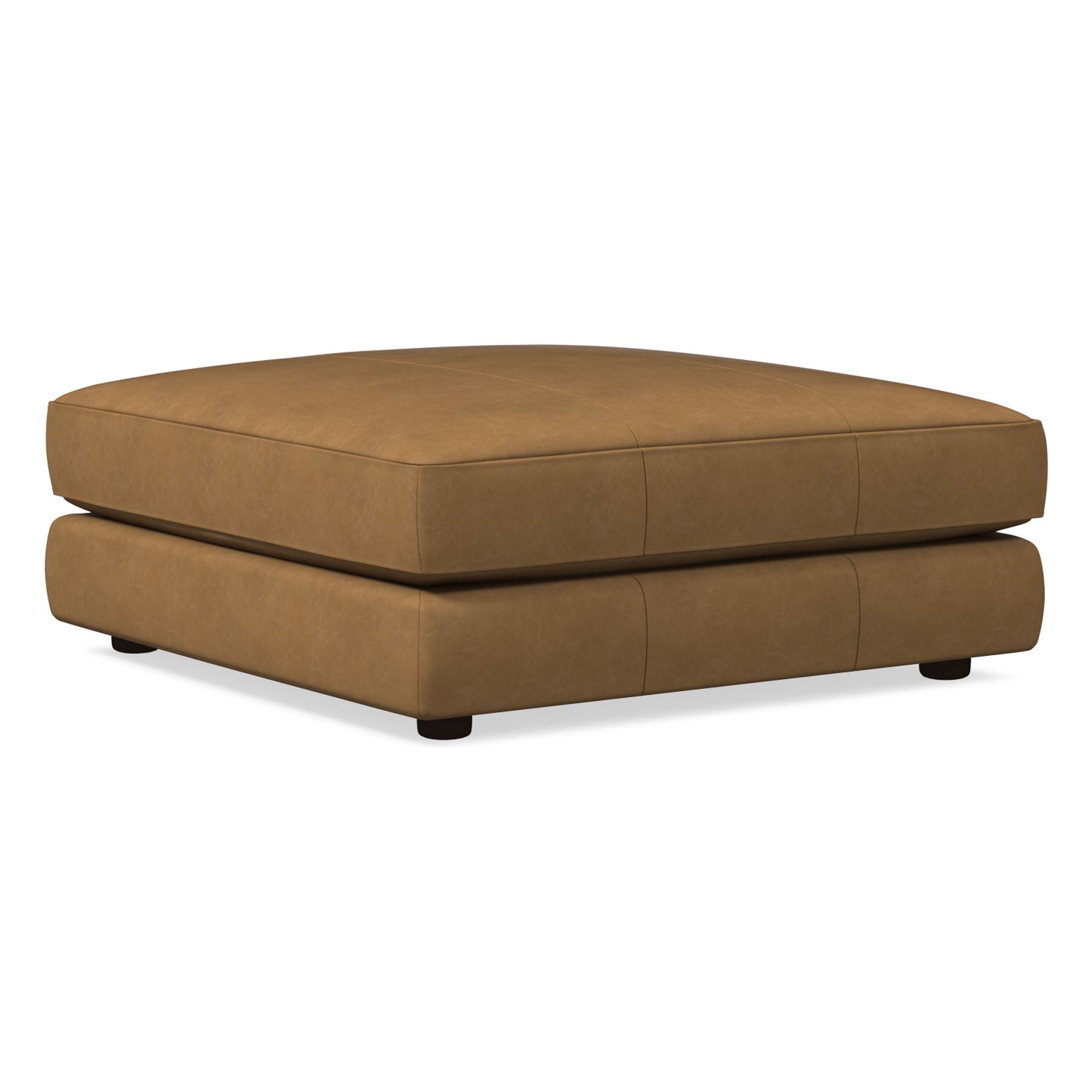 Haven Leather Ottoman | West Elm