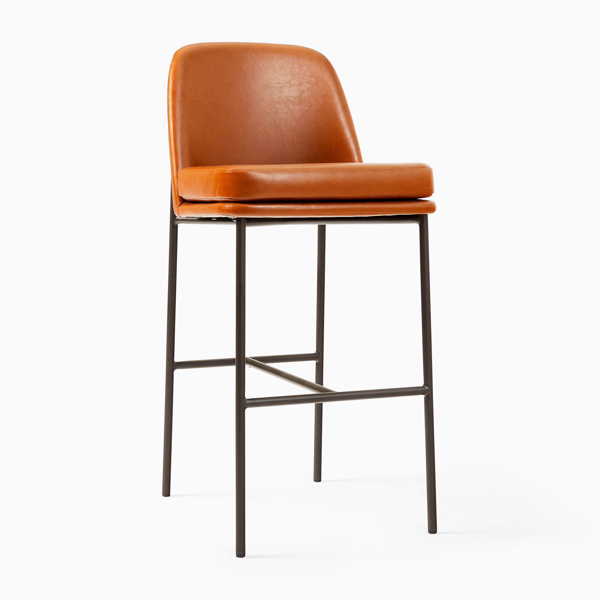 Jack Metal Frame Leather Bar & Counter Stools | West Elm