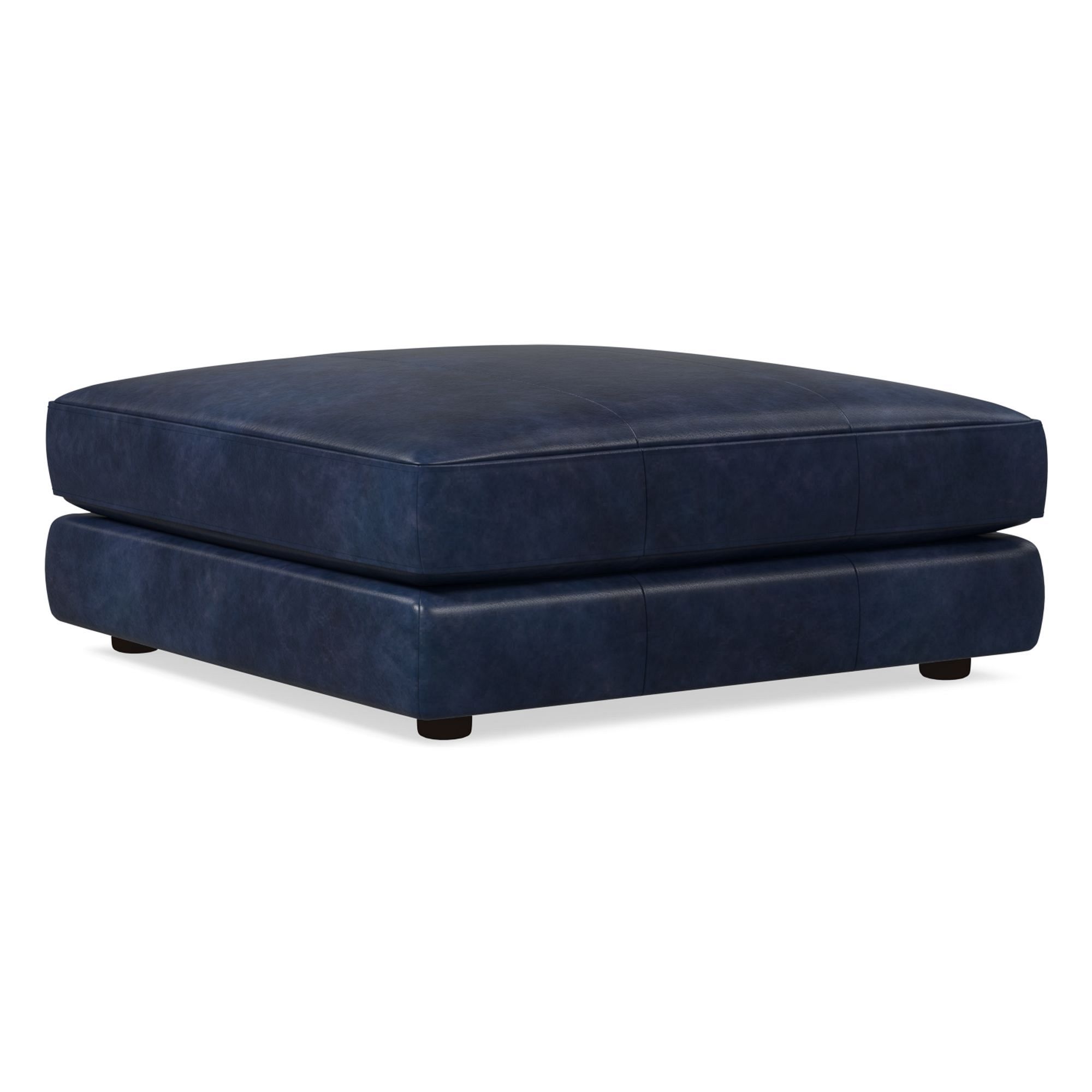 Haven Leather Ottoman | West Elm