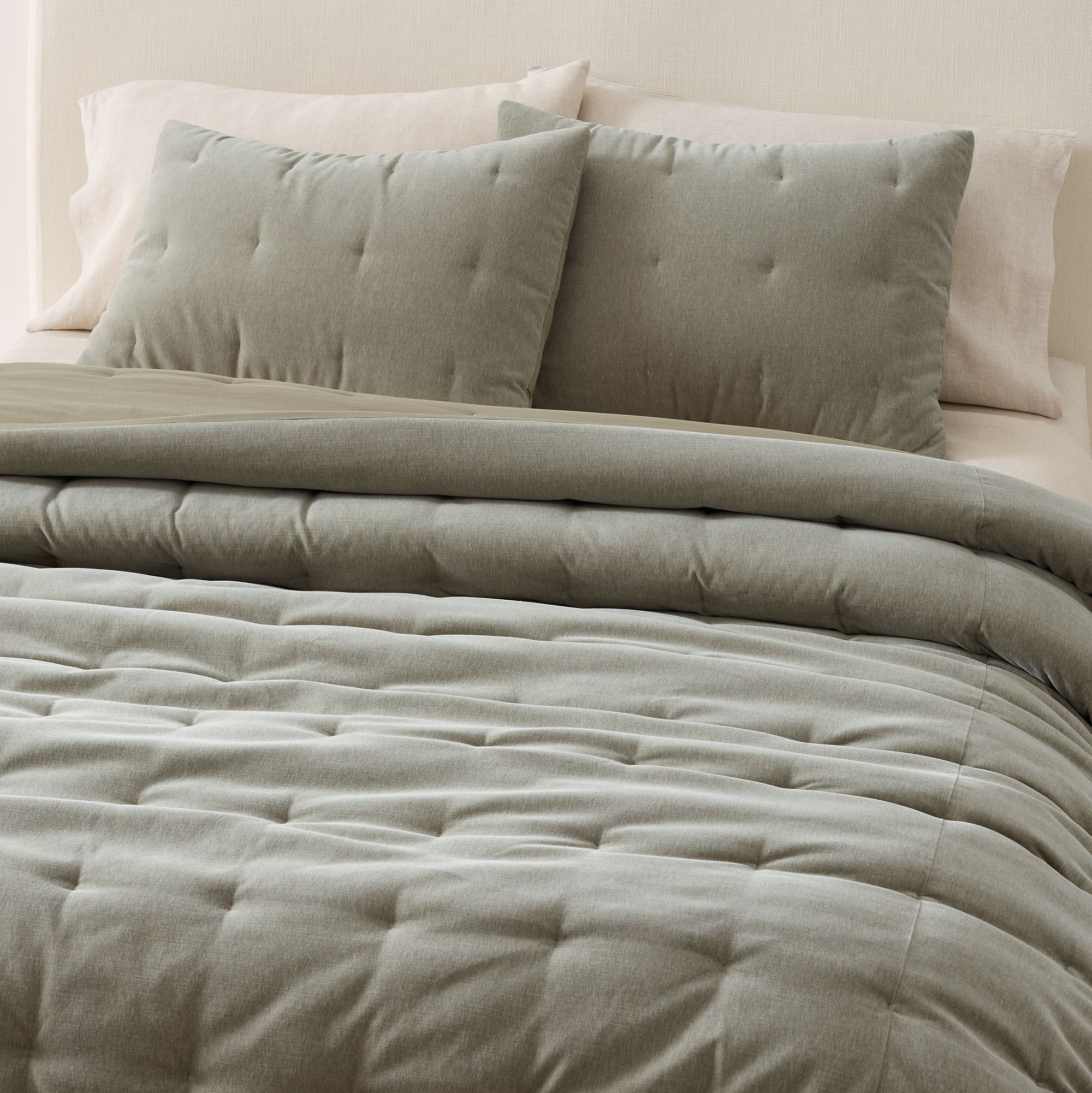 Classic Cotton Velvet Tack Stitch Quilt & Shams | West Elm