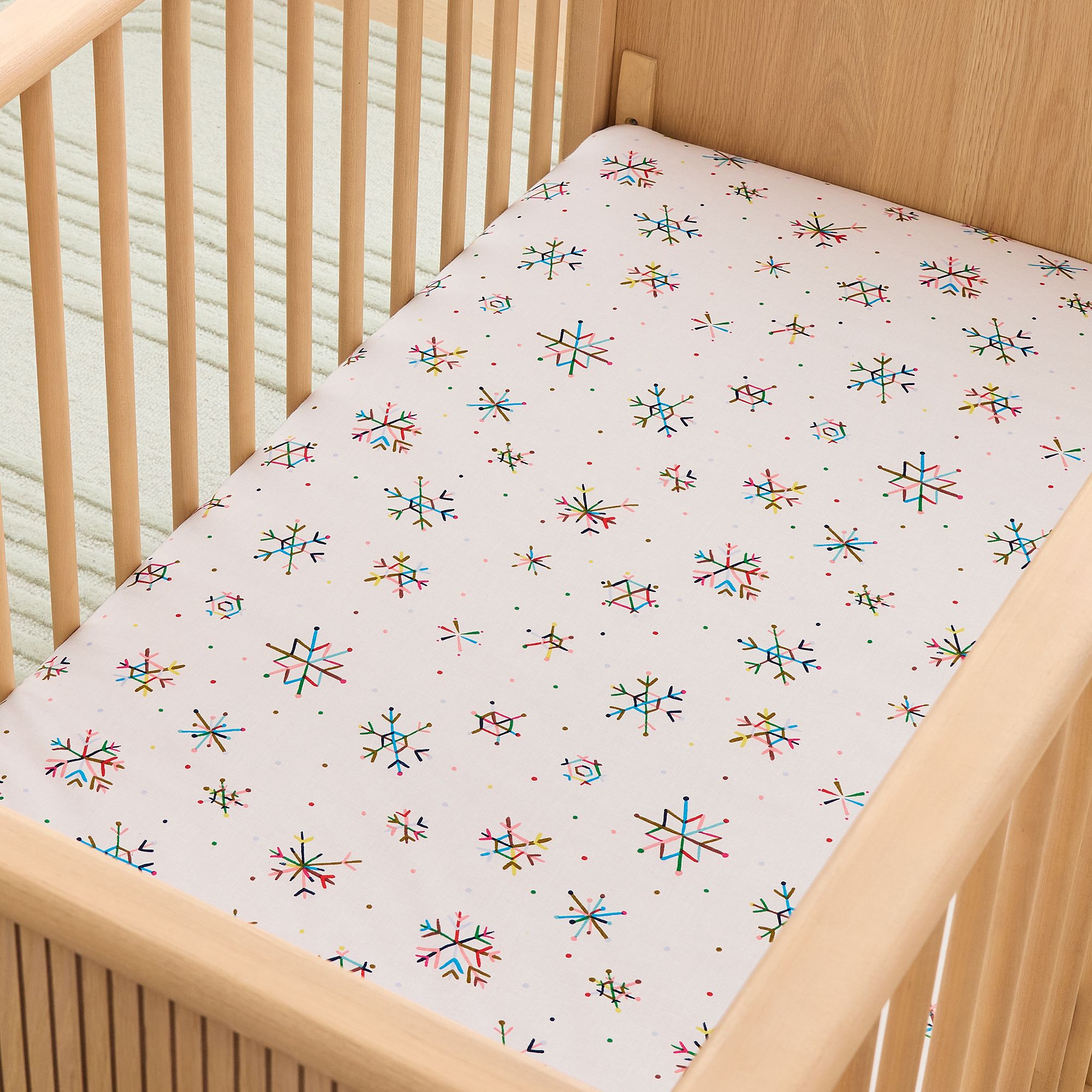 Snowflake Crib Fitted Sheet | West Elm