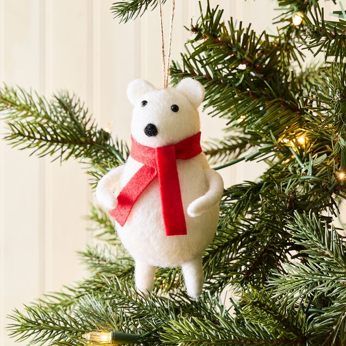 Felt Polar Bear Ornament | West Elm