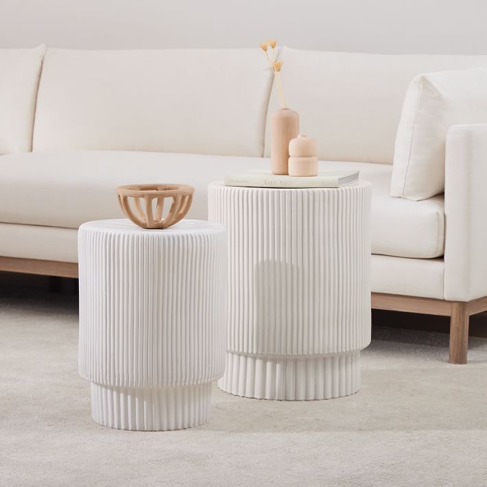 Fluted Ceramic Side Table (13