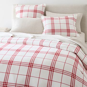 BNIP West Elm Flannel sale Brushstrokes Duvet Cover In King/Cal King + sham nwot