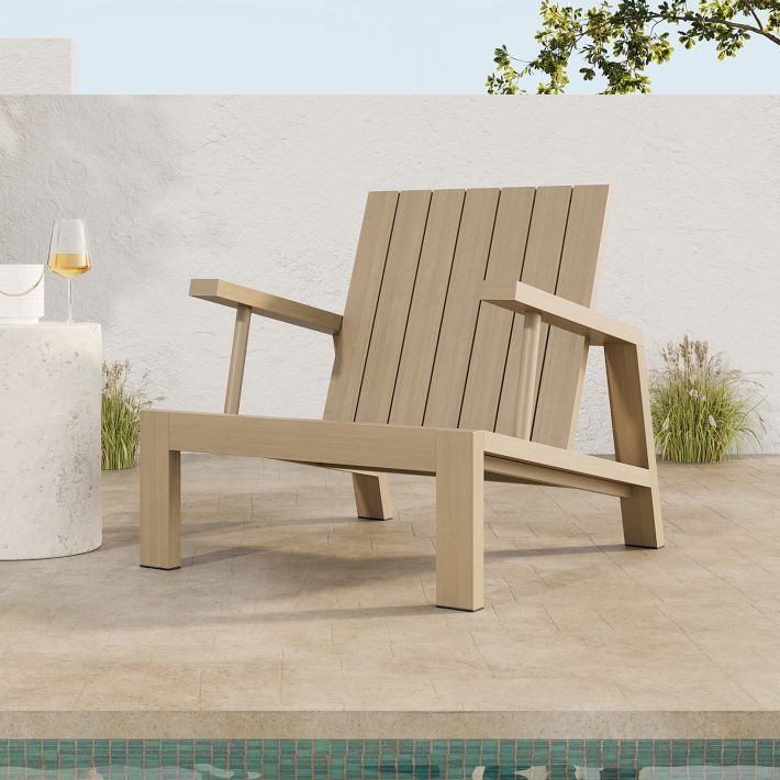 Pitched Teak Wood Outdoor Chair West Elm