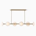 Bezel 6-Light Linear Glass Chandelier (51.5&quot;)