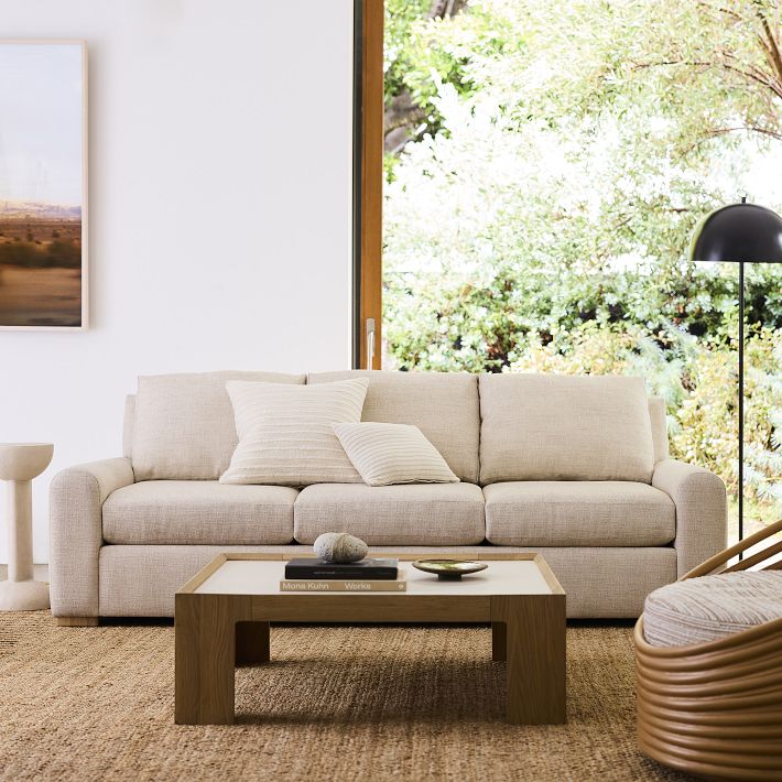 Hadley 94 Sofa Twill White Alabaster Al West Elm