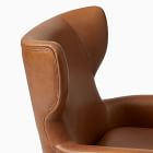 Lucia Leather Wing Chair - Wood Legs