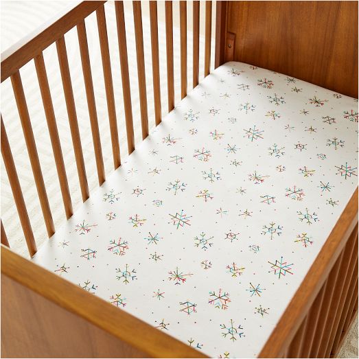Rainbow Snowflake Crib Fitted Sheet West Elm