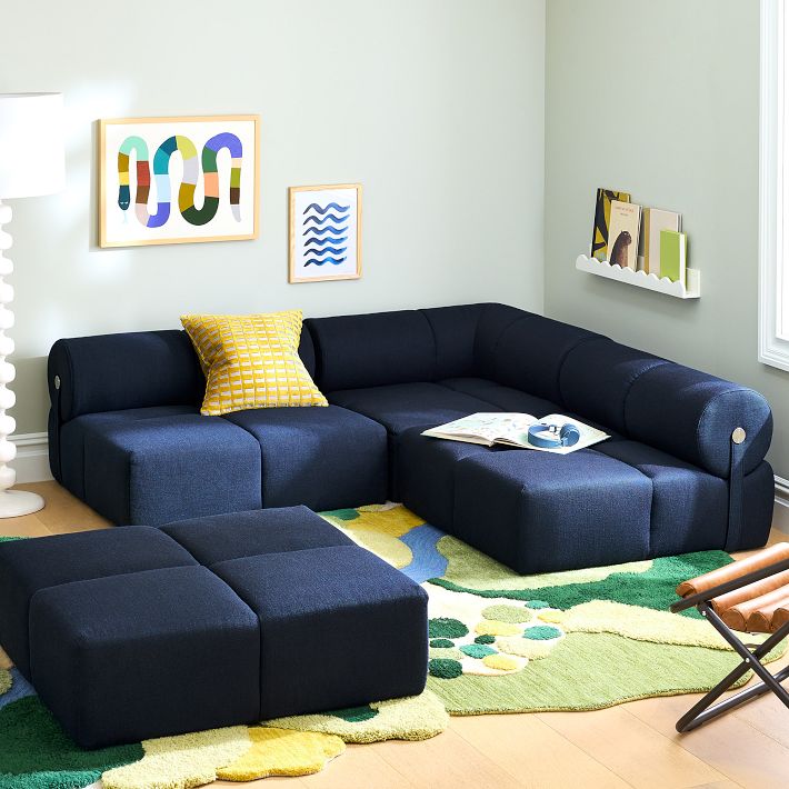 Samos Sectional Corner Performance Washed Canvas Natural Sand West Elm