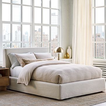 Slipcovered bed frame discount