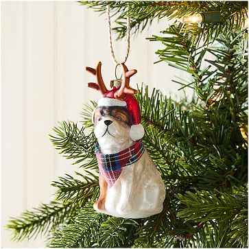 Glass French Bulldog Ornament West Elm