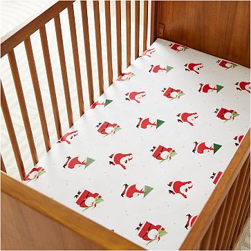 Modern Santa Crib Fitted Sheet West Elm