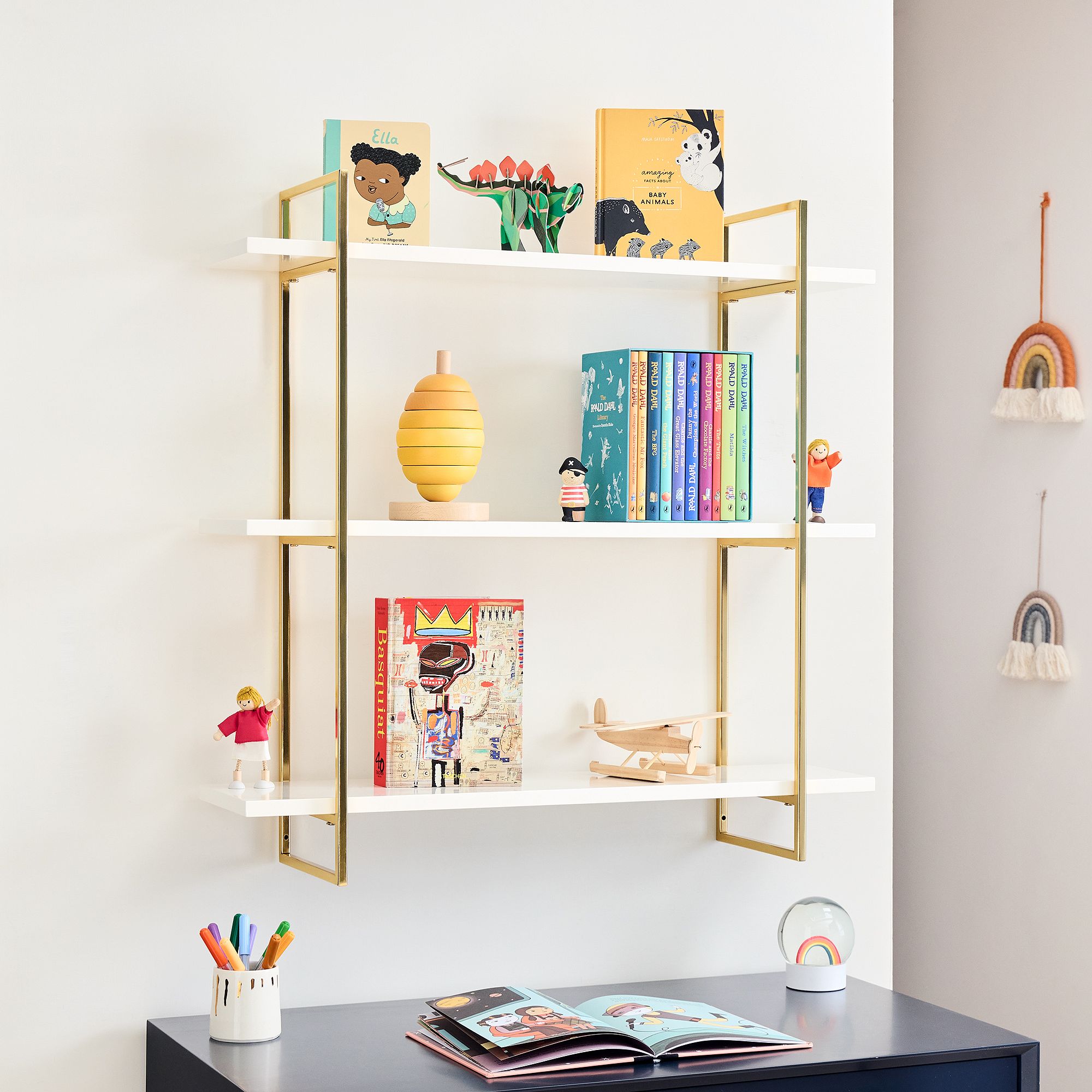 Gold Polished 3-Tier Shelf (32") | West Elm