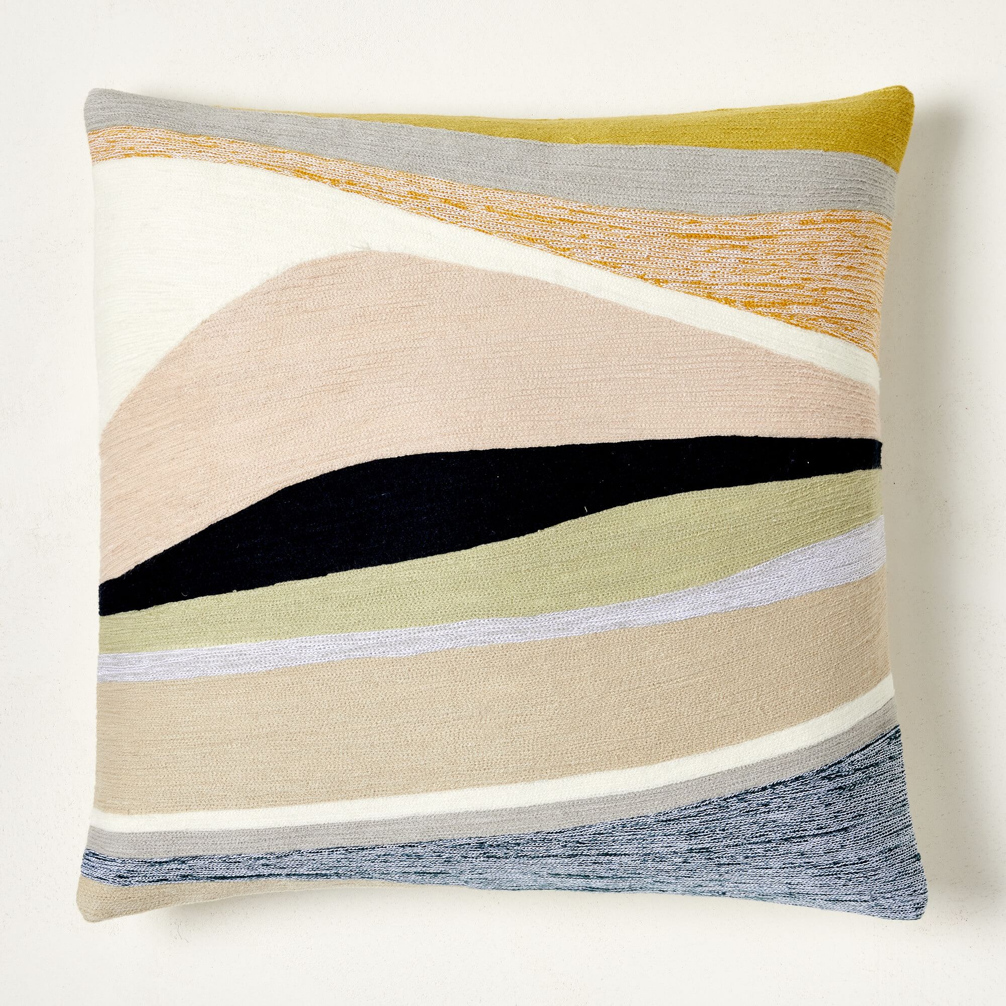 Crewel Rising Tide Pillow Cover - Clearance | West Elm