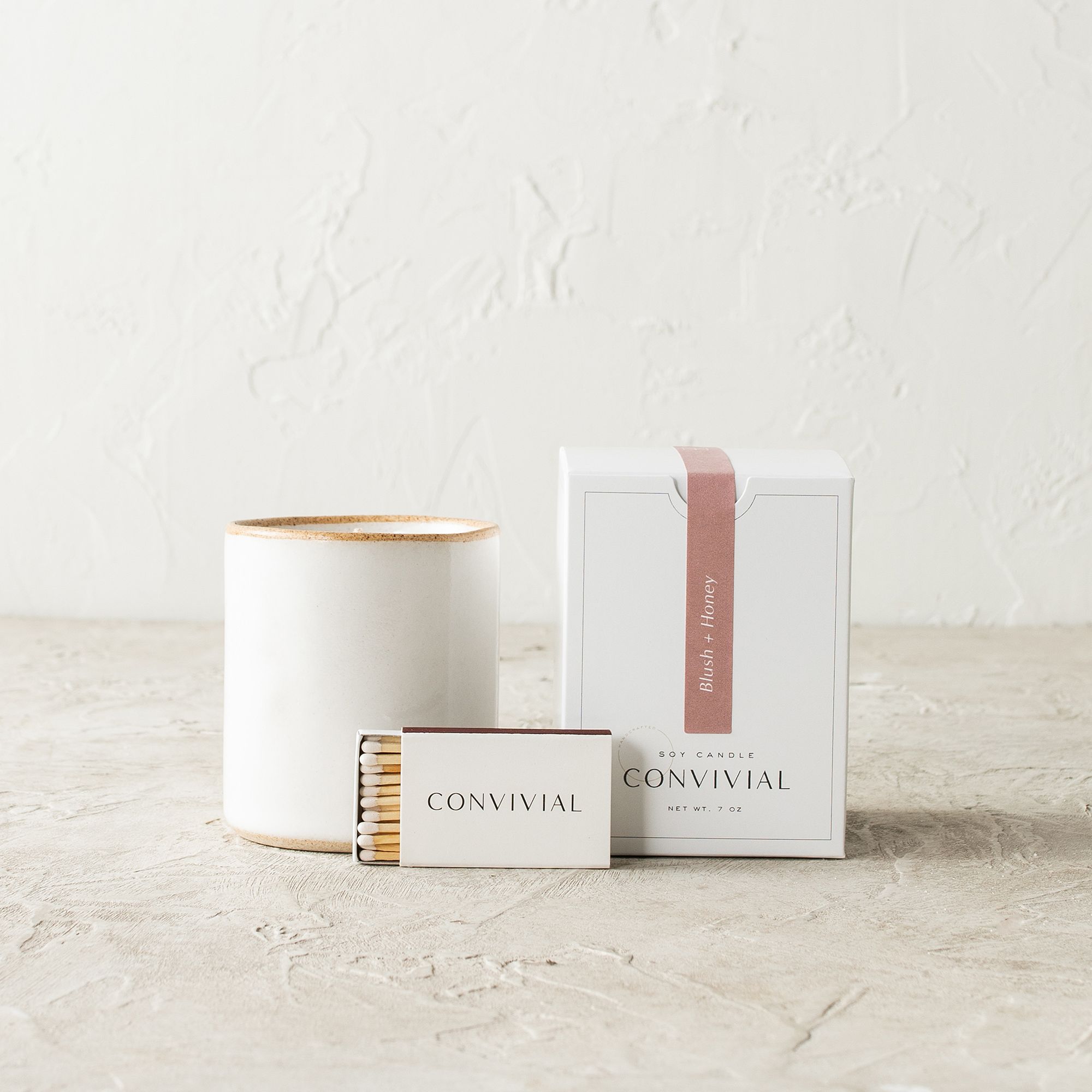 Convivial Blush & Honey Minimal Candle | West Elm