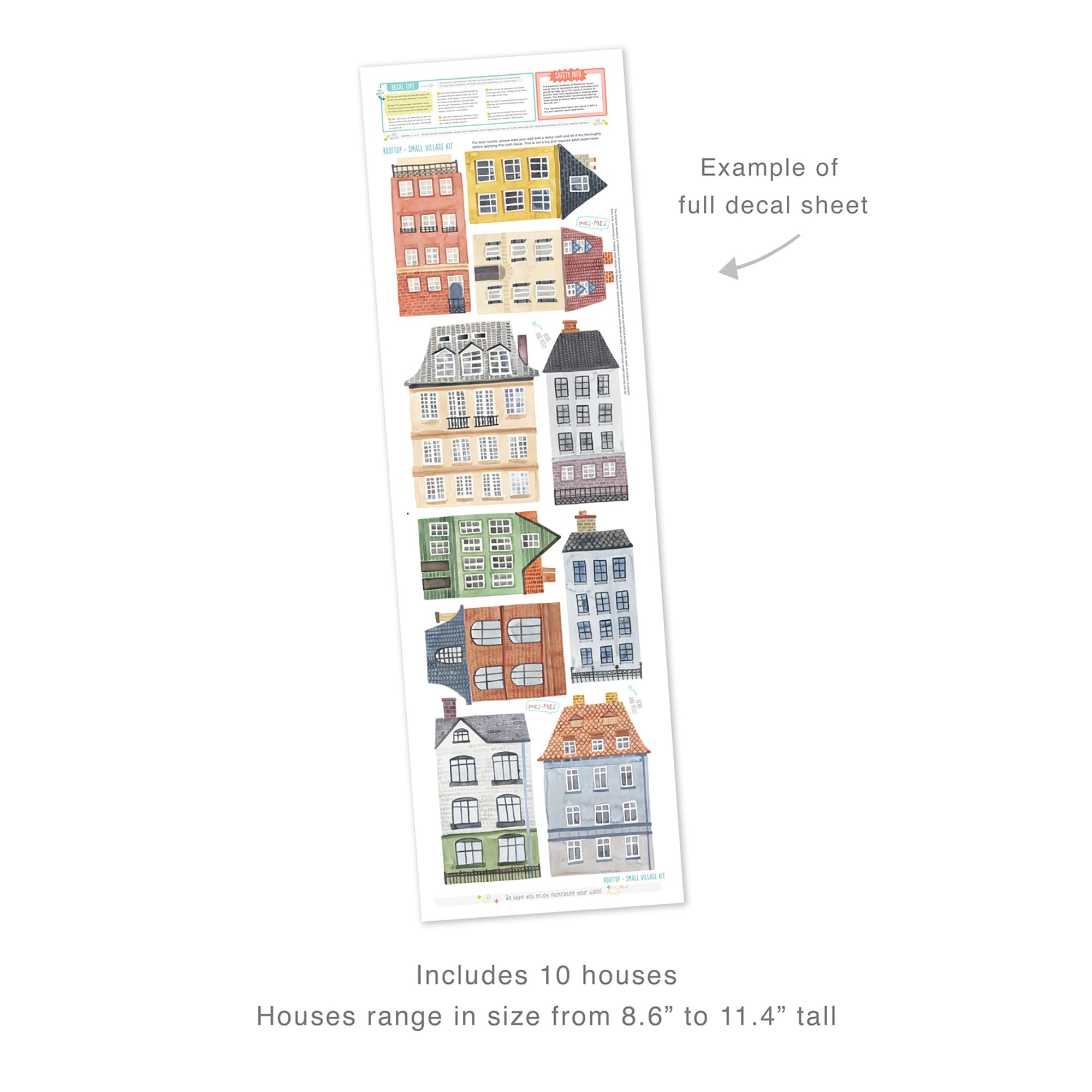 Mej Mej Rooftop Small Village Kit Peel & Stick Wall Decals | West Elm