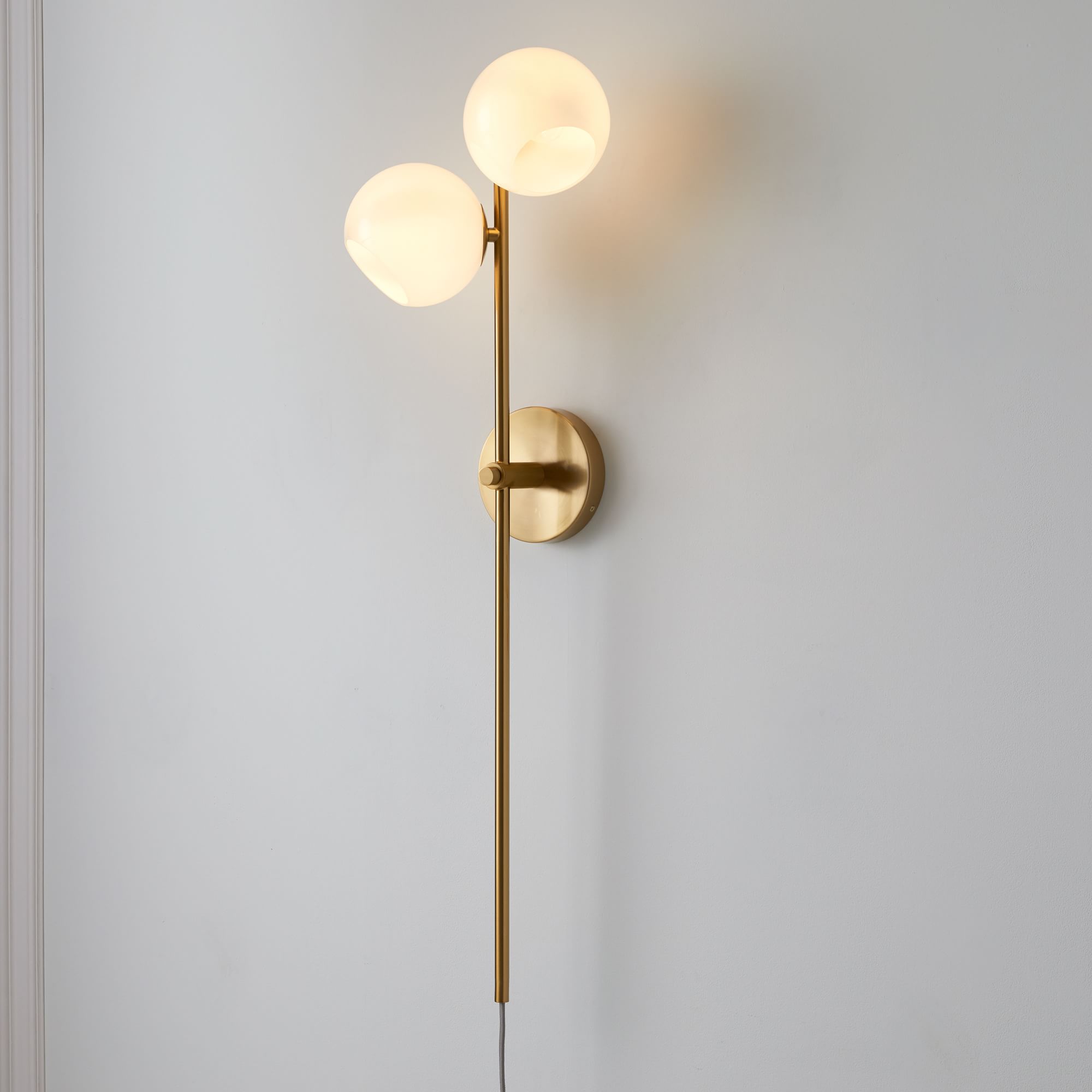 Staggered Glass 2-Light Plug-In Sconce (40") | West Elm