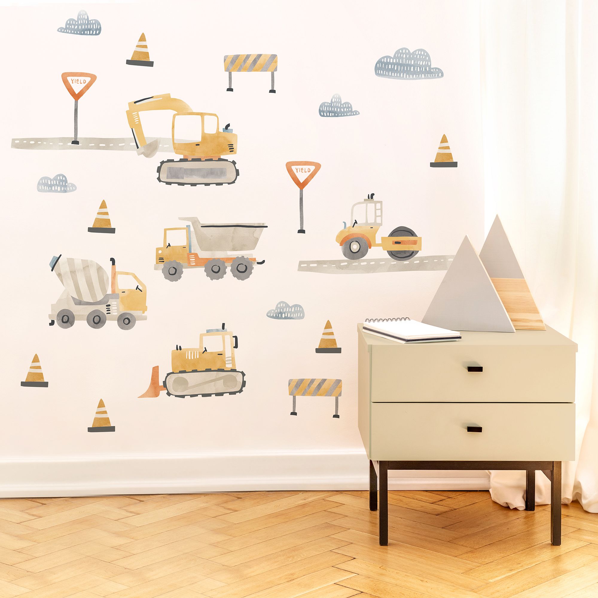 Mej Mej Away We Go Small Construction Kit Peel & Stick Wall Decals | West Elm