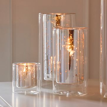 West Elm Mercury offers Glass Candle Hurricane Holder