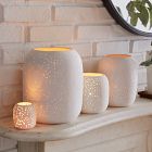 Pierced Constellation White Ceramic Candleholders