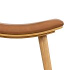 Oak Wood Leather Saddle Bar &amp; Counter Stools