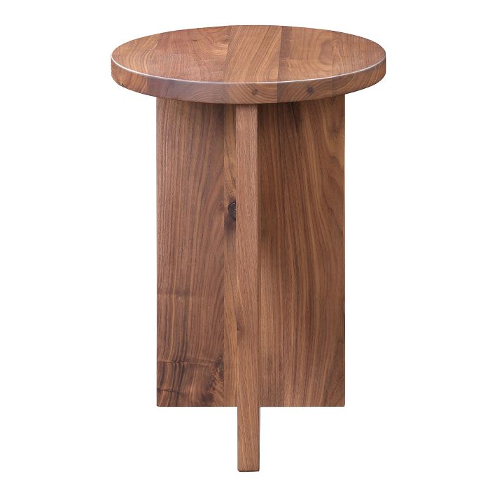 Angled Base Wood Side Table 14